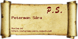 Peterman Sára névjegykártya