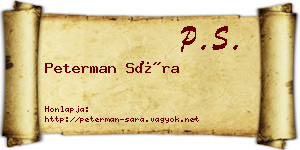 Peterman Sára névjegykártya